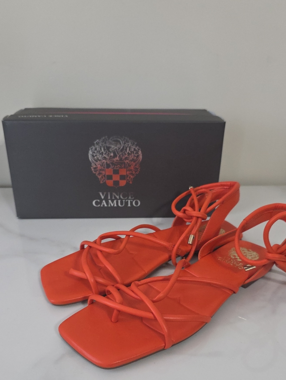 Vince Camuto Orange Alminda Strappy Lace-Up Sandals